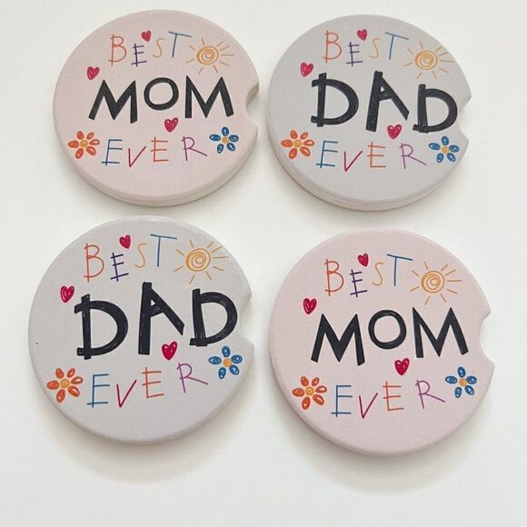 Kitchemy Car Coasters Ceramic (Pink) New - Picture 2 of 3